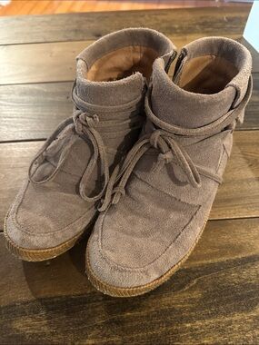 UGG Taupe Suede Lace-Up Ankle Boot